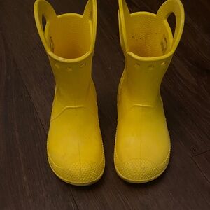 CROCS Kids Yellow Rain Boots